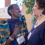 Miriam, guest from Uganda, with Judy Dube, Grandmother Regional Liaison for Northern Alberta